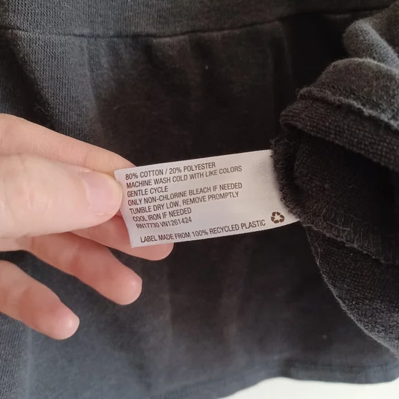 3 For $15 /Wild Fable Dark Gray, Black Long Sleeve Sweatshirt Dress with Pockets - Picture 4 of 9